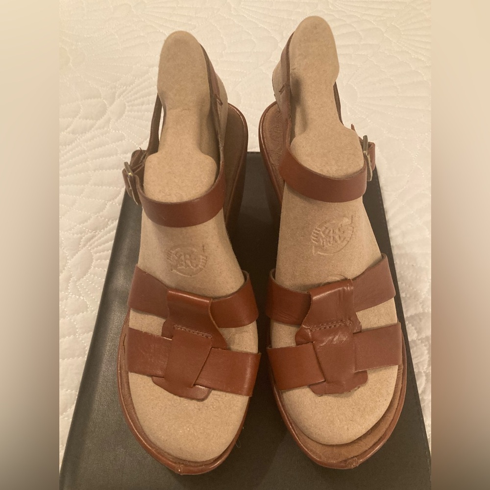 Kork Ease Brown Leather Wedge 8